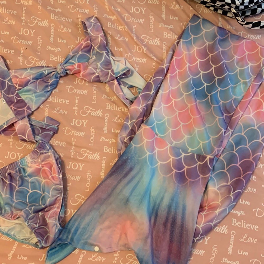 Mermaid Bikini Set. Mermaid Tail Cover Up